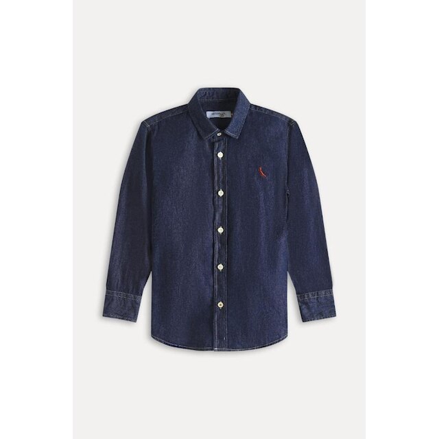 Camisa Cont Ae Easy Oxford Denim Reserva Mini