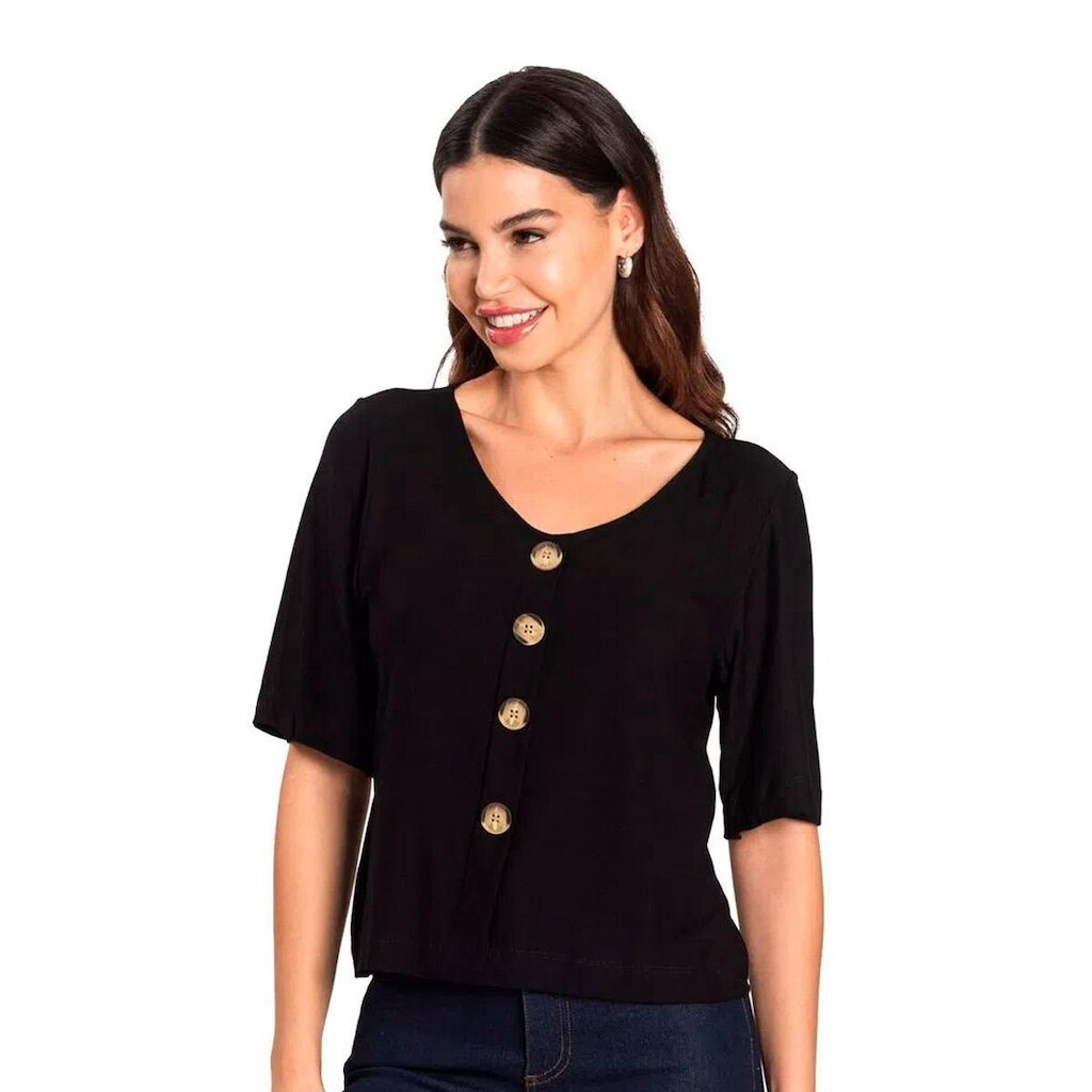 Camisa Creponada Feminina Rovitex 6161135