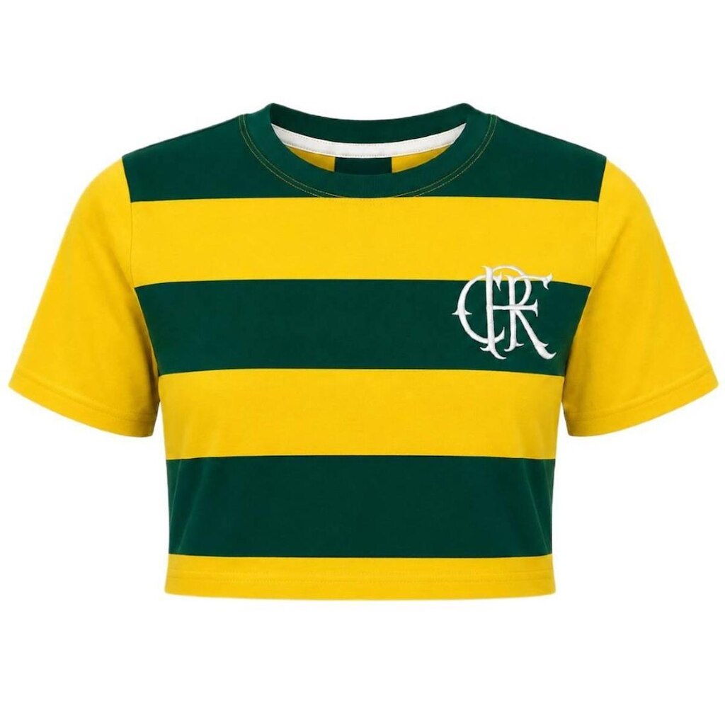 Camisa Cropped Flamengo Virar Especial Brasil Licenciada Braziline