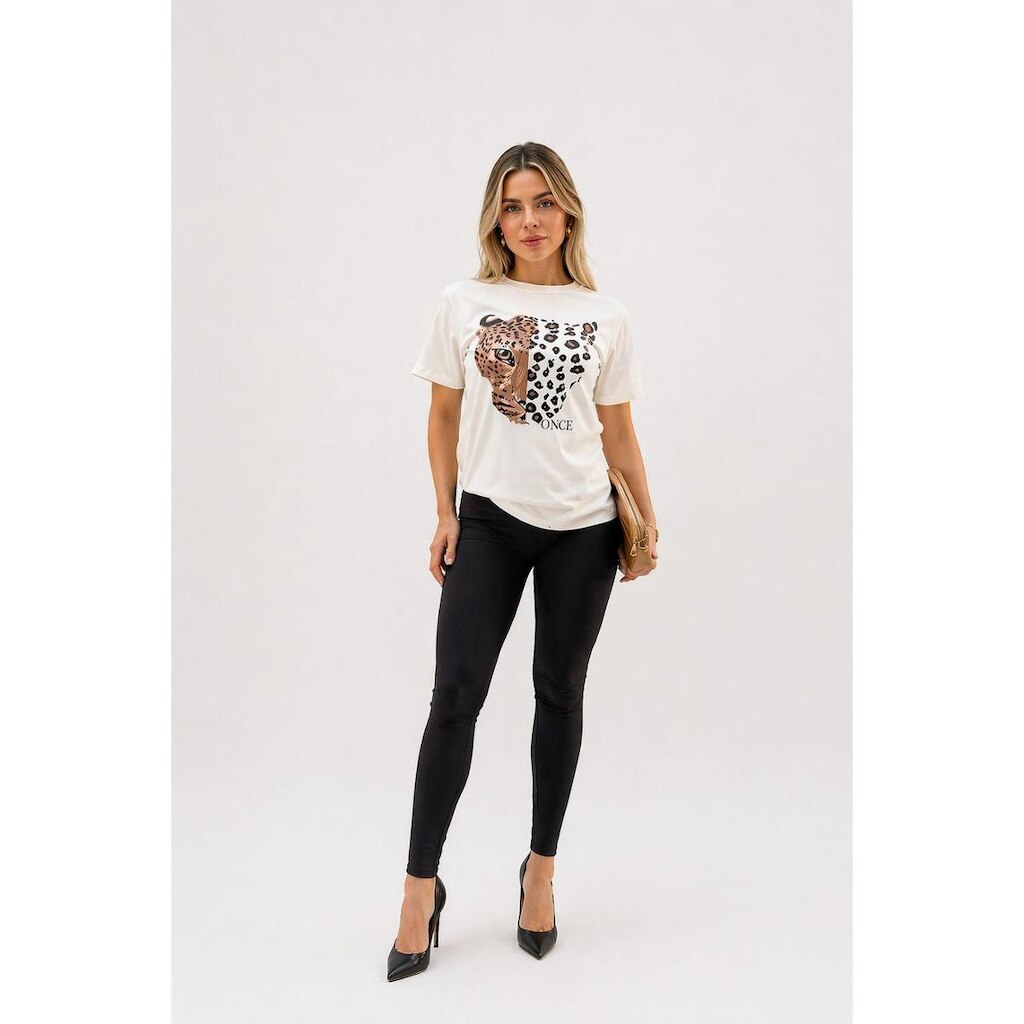 Camisa D Bell Outlet Fashion Estampada Branca