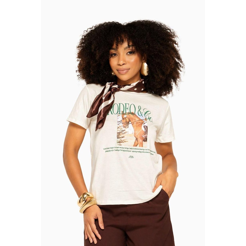 Camisa D Bell Outlet Fashion Estampada Rodeo Branca