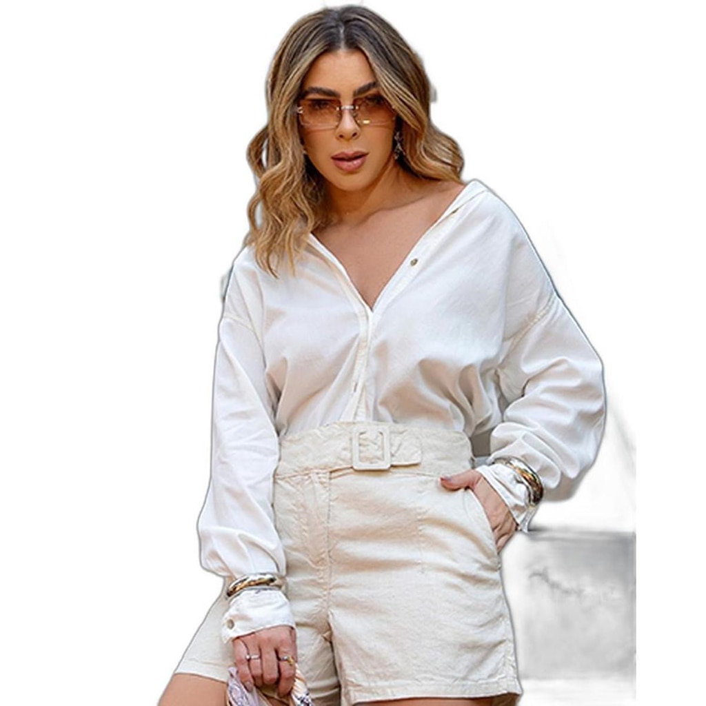 CAMISA DE ALGODÃO OVERSIZE FEMININA