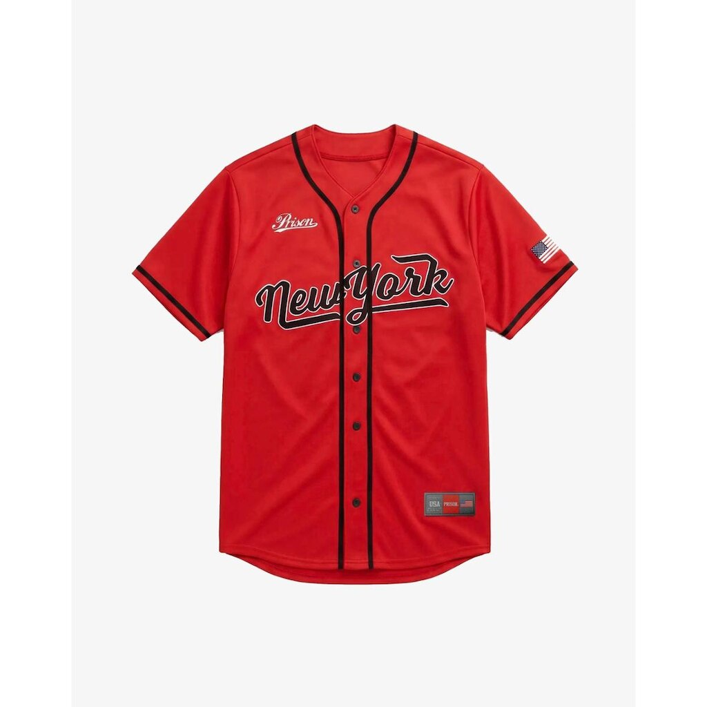 Camisa de Baseball Jersey Prison New York Vermelha
