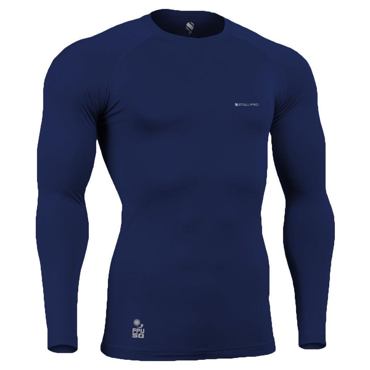 Camisa de Compressão Térmica Stigli Pro Proteção Solar FPU 50+ Manga Longa Poliamida - Marinho Menor preço em Camisa de Compressão Térmica Stigli Pro Proteção Solar FPU 50+ Manga Longa Poliamida - Marinho