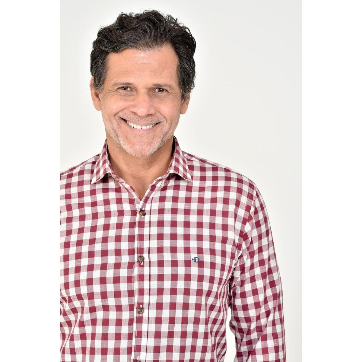 Camisa Dimarsi Slim Fit ML Xadrez Vinho 8700 - Vermelho Menor preço em Camisa Dimarsi Slim Fit ML Xadrez Vinho 8700 - Vermelho