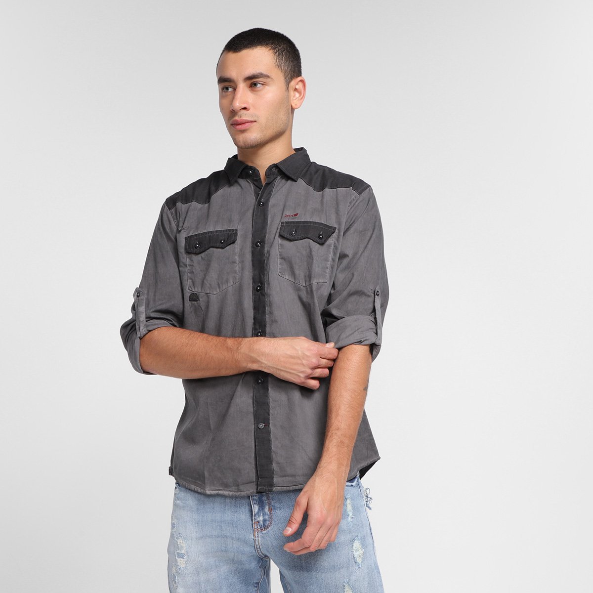 Camisa Dixie Manga Longa Masculina - Preto Menor preço em Camisa Dixie Manga Longa Masculina - Preto