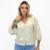 Camisa Doce Trama Bata com Bordado Manga 3/4 Feminina - Pérola