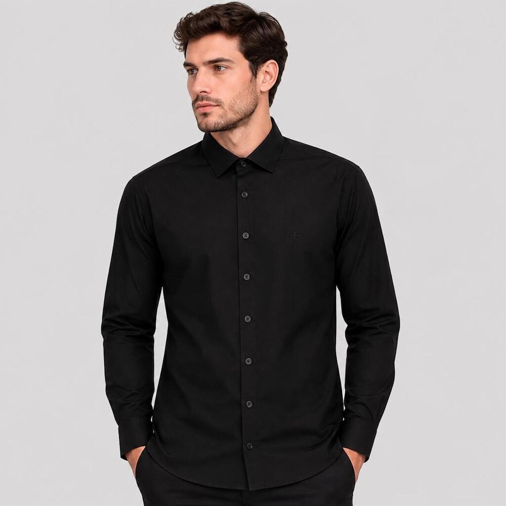 Camisa Dudalina Comfort Tricoline Ve27 Masculino