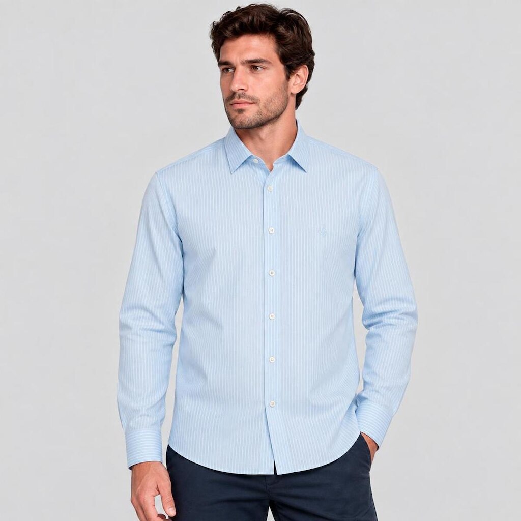 Camisa Dudalina Comfort Tricoline Ve27 Masculino