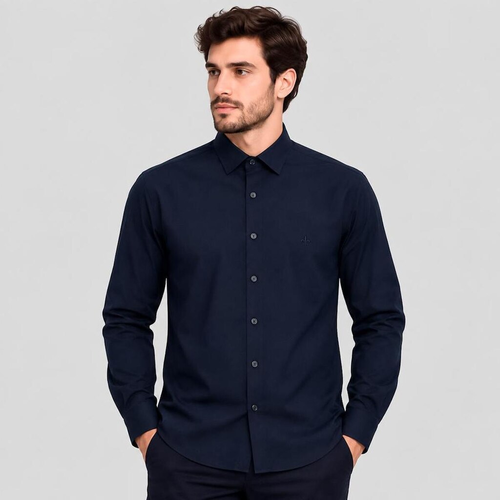 Camisa Dudalina Comfort Tricoline Ve27 Masculino