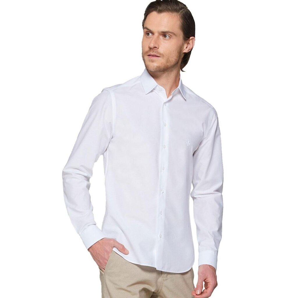 Camisa Dudalina Masculina Milano Tricoline Lisa Branca