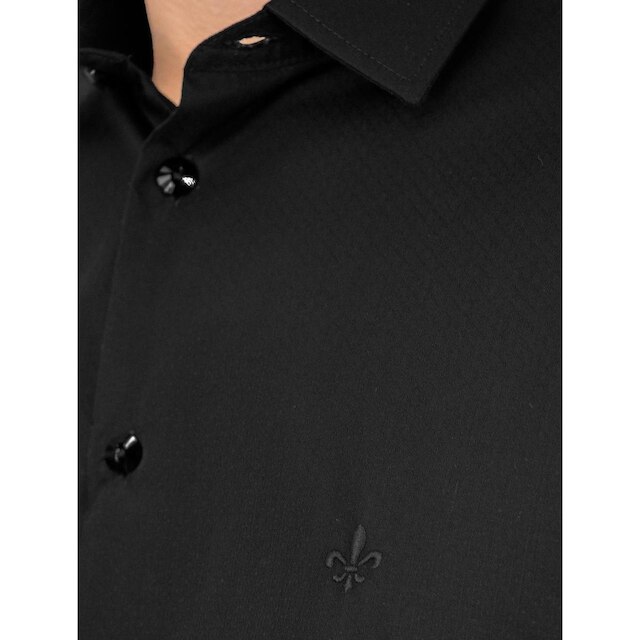 Camisa Dudalina Masculina Slim Botão Cristal Swarovski Preta