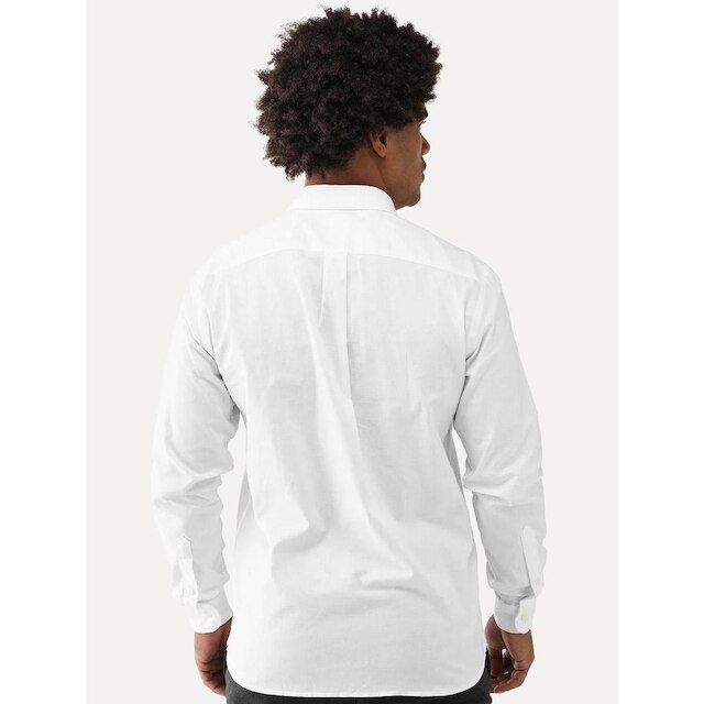 Camisa Dudalina Masculina Slim Fitt Superfine Cotton Light Logo Lisa Branca