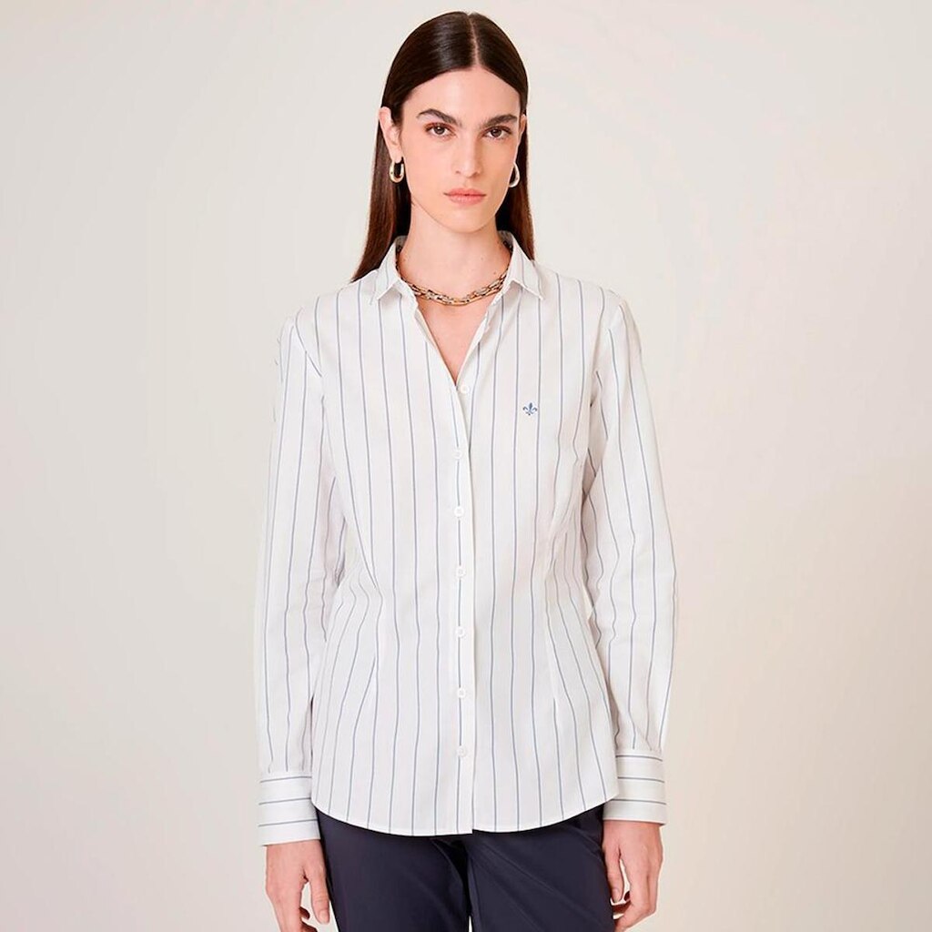 Camisa Dudalina Slim Ft Listrado Feminino