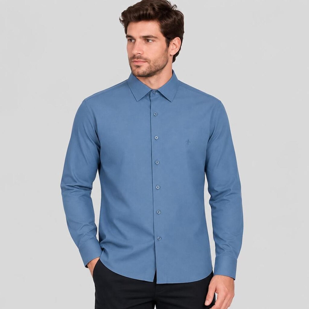 Camisa Dudalina Slim Tricoline Ve27 Masculino