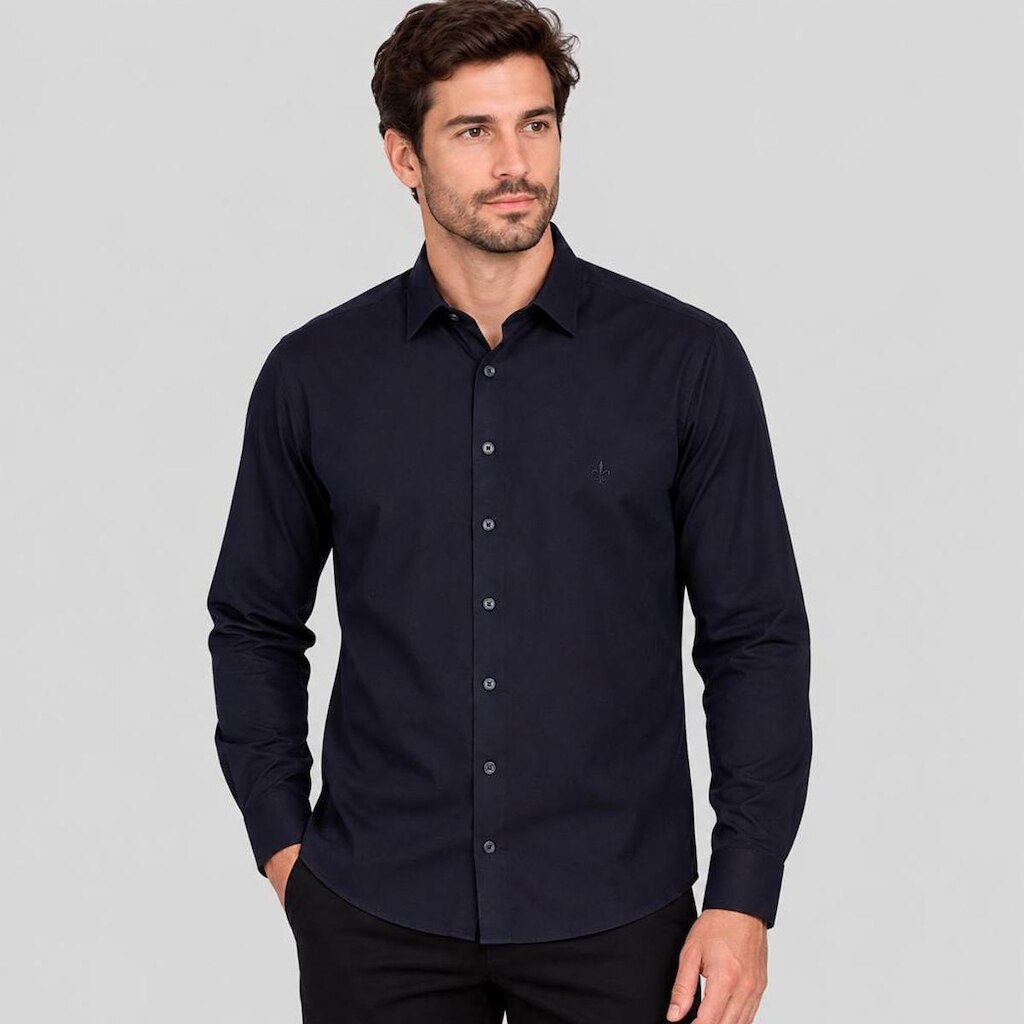 Camisa Dudalina Slim Tricoline Ve27 Masculino