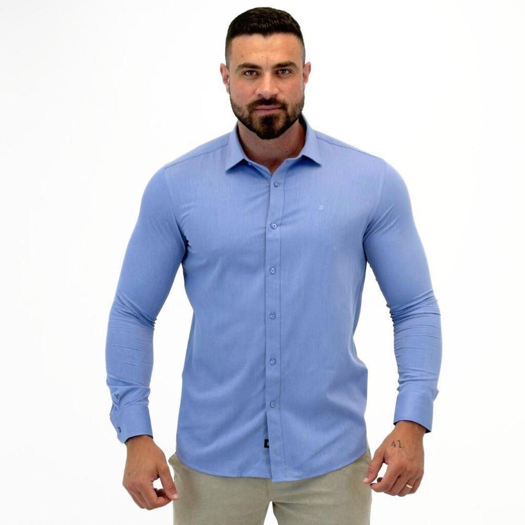 Camisa Dyordhana Slim Manga Longa Masculina