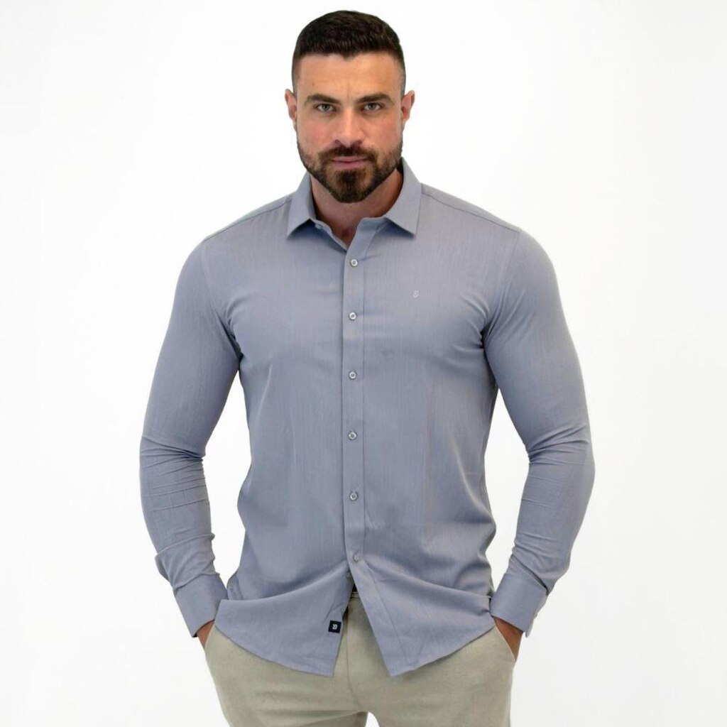 Camisa Dyordhana Slim Manga Longa Masculina