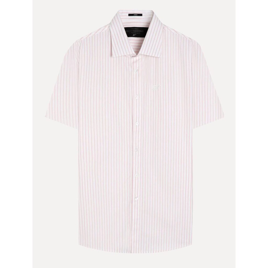 Camisa Ellus Masculina Manga Curta Tricoline Glennwood Stripe Branca