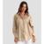 Camisa Feminina Aberta E Laços nas Costas Dianna Bege - Bege