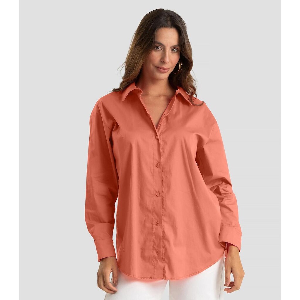 Camisa Feminina Aberta E Laços nas Costas Dianna Laranja