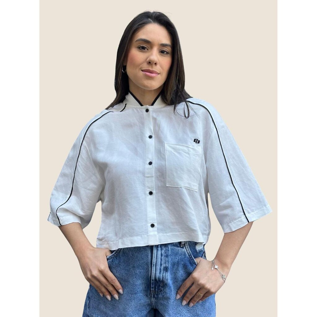 Camisa Feminina Alfaiataria Em Linho Colcci
