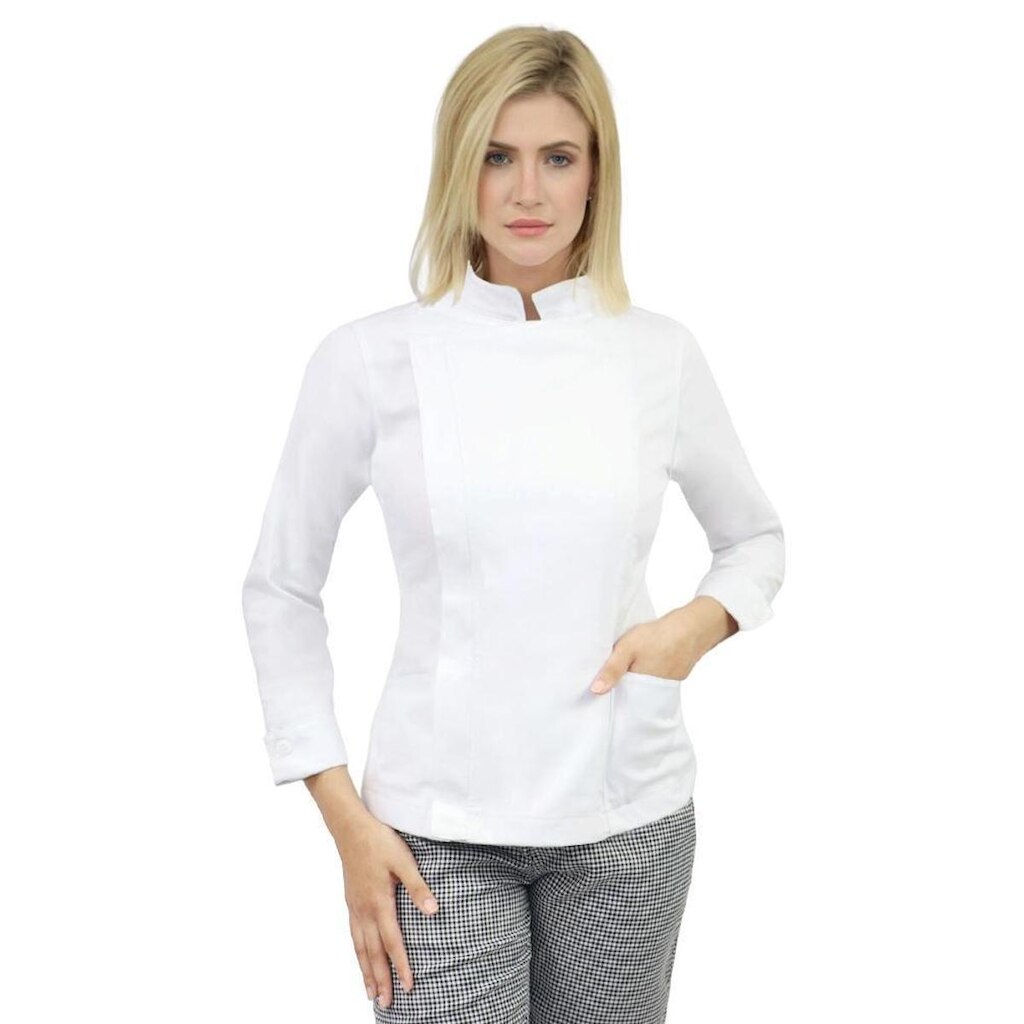Camisa Feminina com Zíper Algodão - Camisa Chefe - Dolman