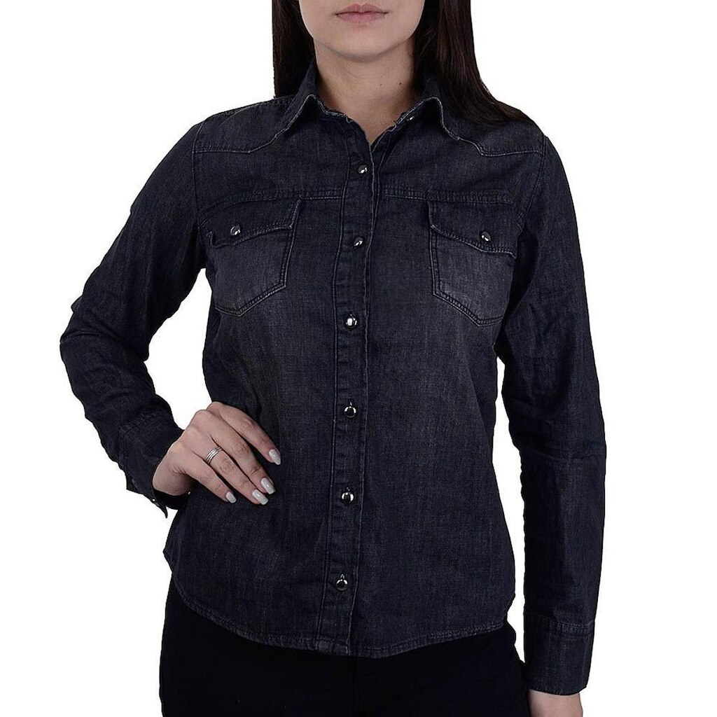 Camisa Feminina Consciência Jeans ML Black - 23638