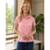 Camisa Feminina De Escritorio Elegante Manga Curta Camisete Feminina Camisas De Botão Feminina - Rosa