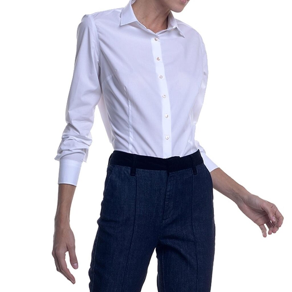 Camisa Feminina Dudalina ML Slim Tricoline Branca - 530103