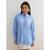 Camisa Feminina Linho Manga Longa Alfaiataria Trama - Azul Claro