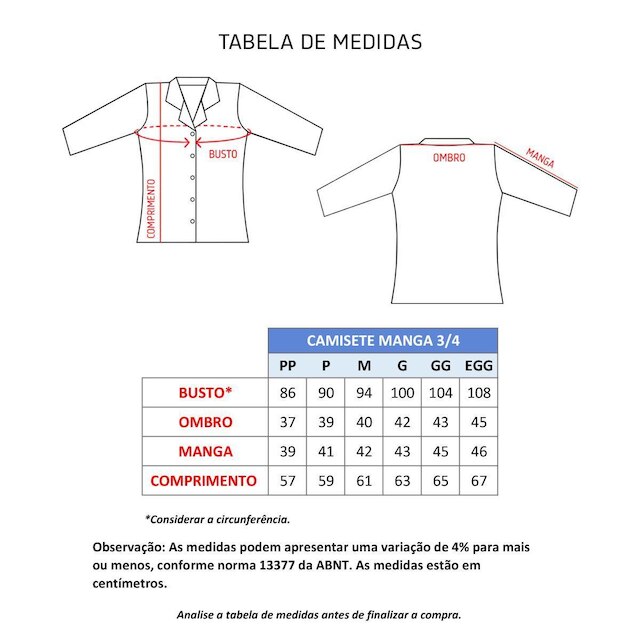 Camisa Feminina Manga 3/4 - Camisete