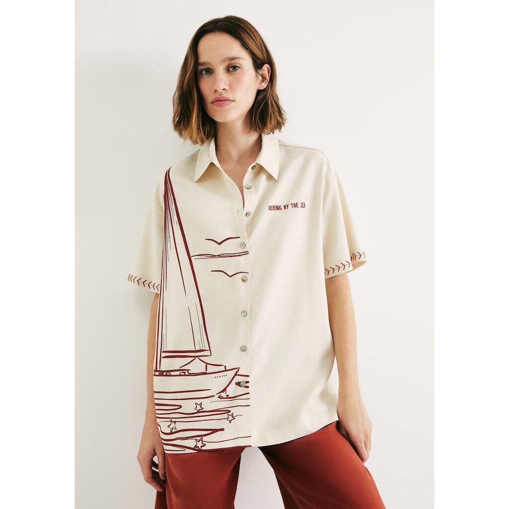 Camisa Feminina Manga Curta Estampada