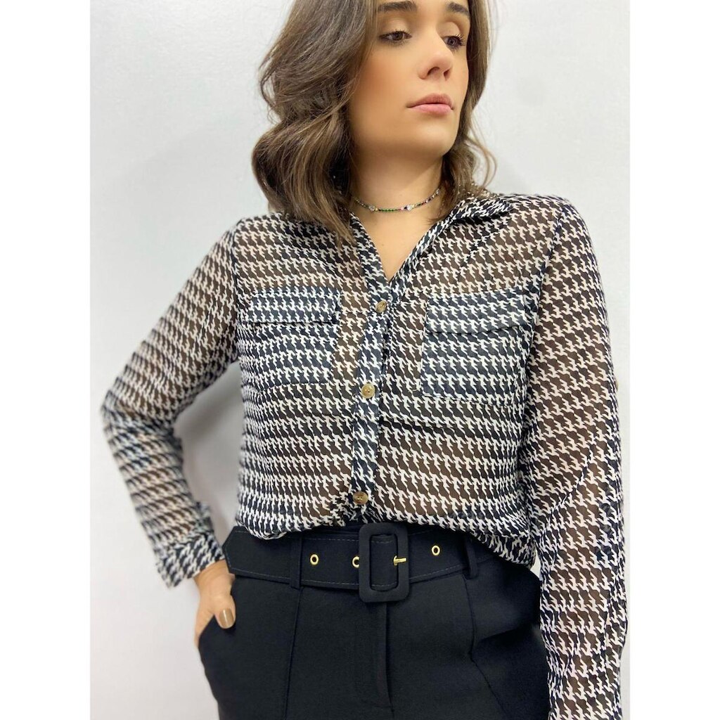 Camisa Feminina Manga longa Estampada