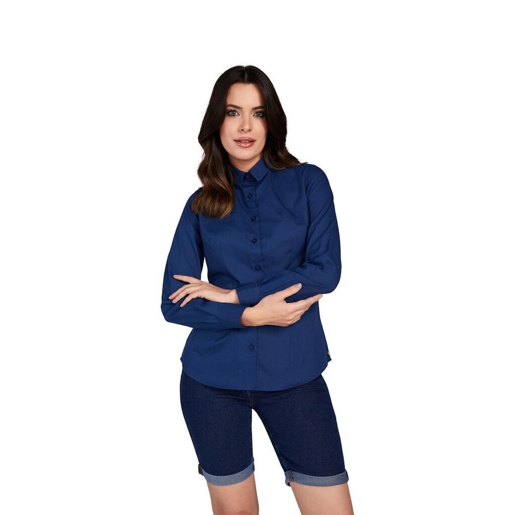 Camisa Feminina Peoples Slim  Marinho G