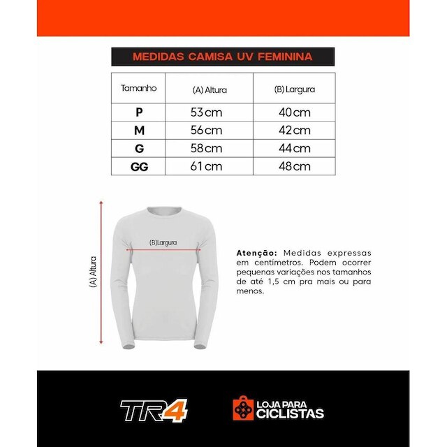 Camisa Feminina Proteção Uv Manga Longa com Poliéster TR4