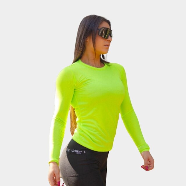 Camisa Feminina Proteção Uv Manga Longa com Poliéster TR4