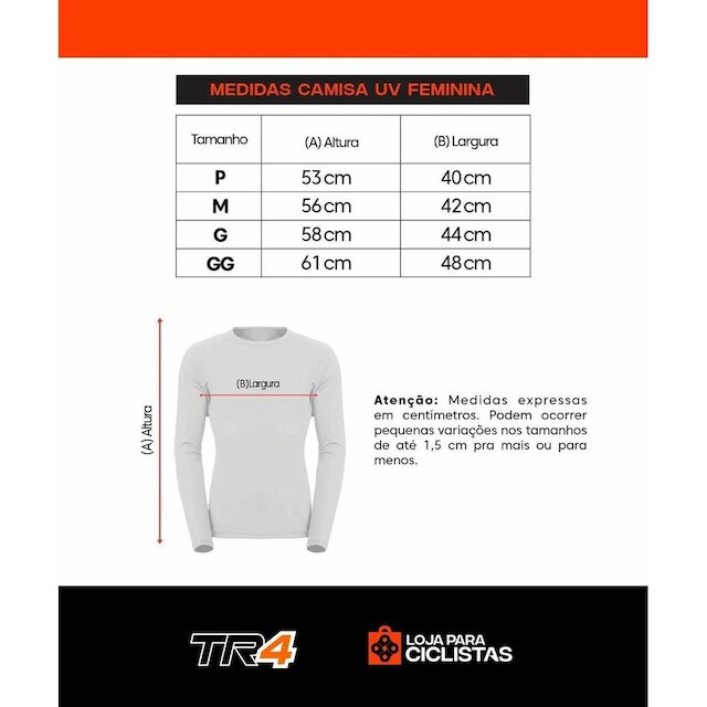 Camisa Feminina Proteção Uv Manga Longa com Poliéster TR4