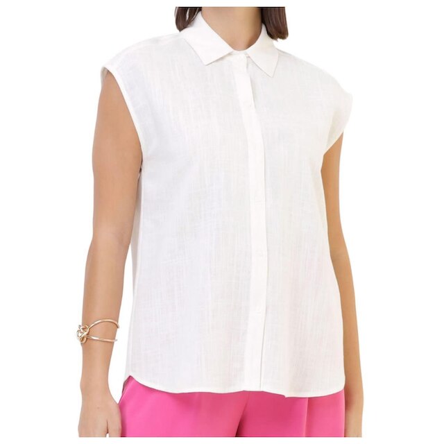 Camisa Feminina Seiki Viscolinho Off White - 5218