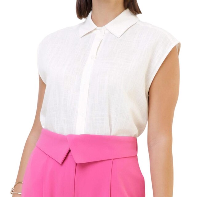 Camisa Feminina Seiki Viscolinho Off White - 5218