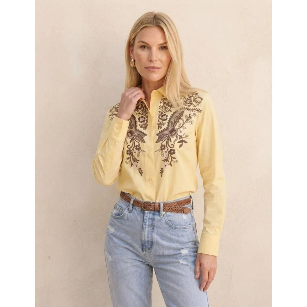 Camisa Feminina Sertaneja Country Manga Longa Estampadas