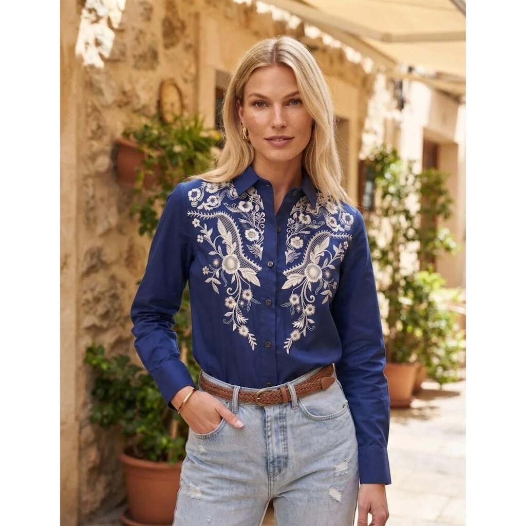 Camisa Feminina Sertaneja Country Manga Longa Estampadas