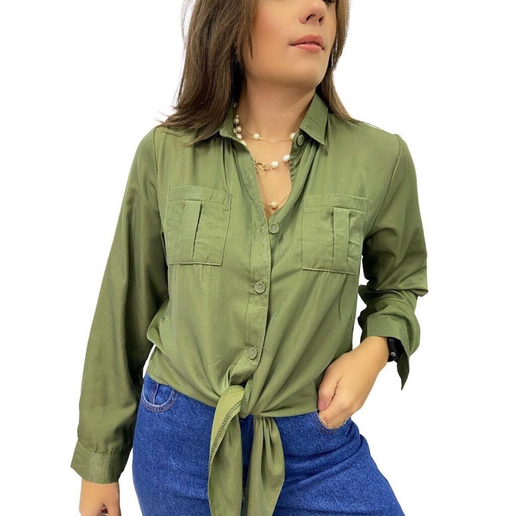 Camisa Feminina Viscose Colarinho
