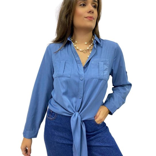 Camisa Feminina Viscose Manga Longa