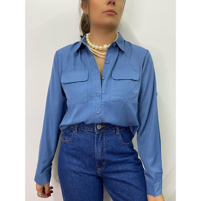 Camisa Feminina Viscose Manga Longa