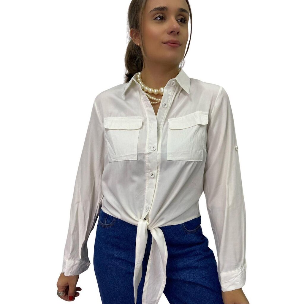 Camisa Feminina Viscose Manga Longa