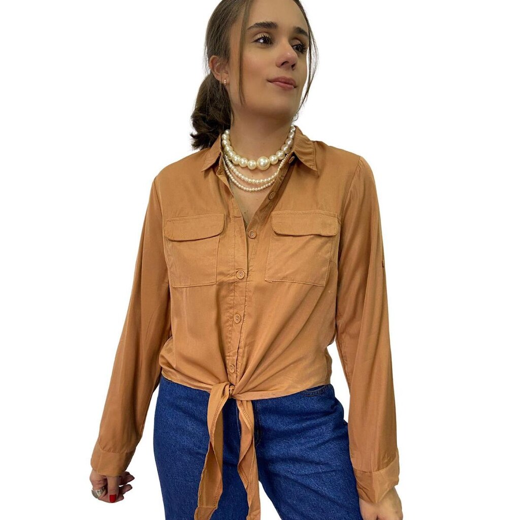 Camisa Feminina Viscose Manga Longa