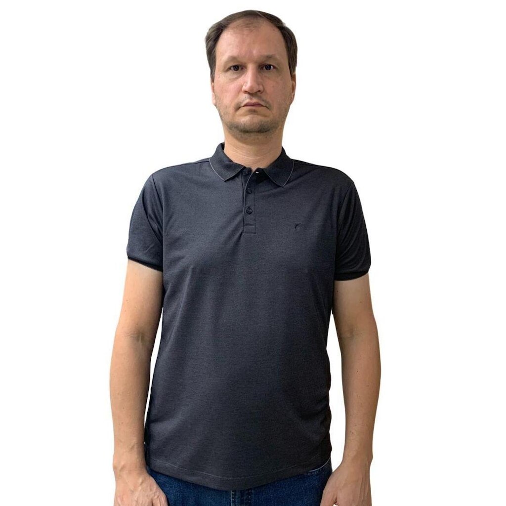 Camisa Fideli Polo Giorno Algodão Pima Preta PR1305156