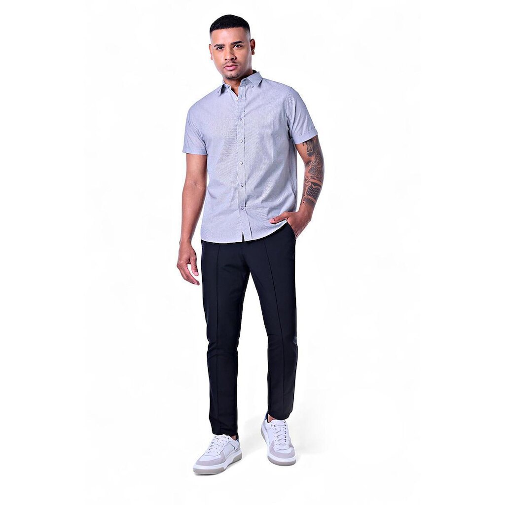 Camisa Fio a Fio Manga Curta Masculina