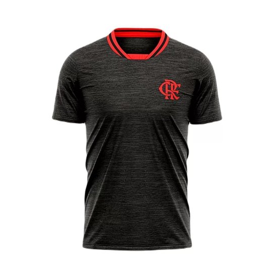 Camisa Flamengo Braziline Exhibit Oficial Masculina mescla cinza
